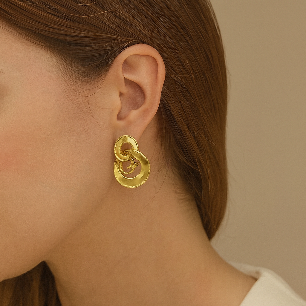 Gold-plated Ginkgo Leaf Earrings