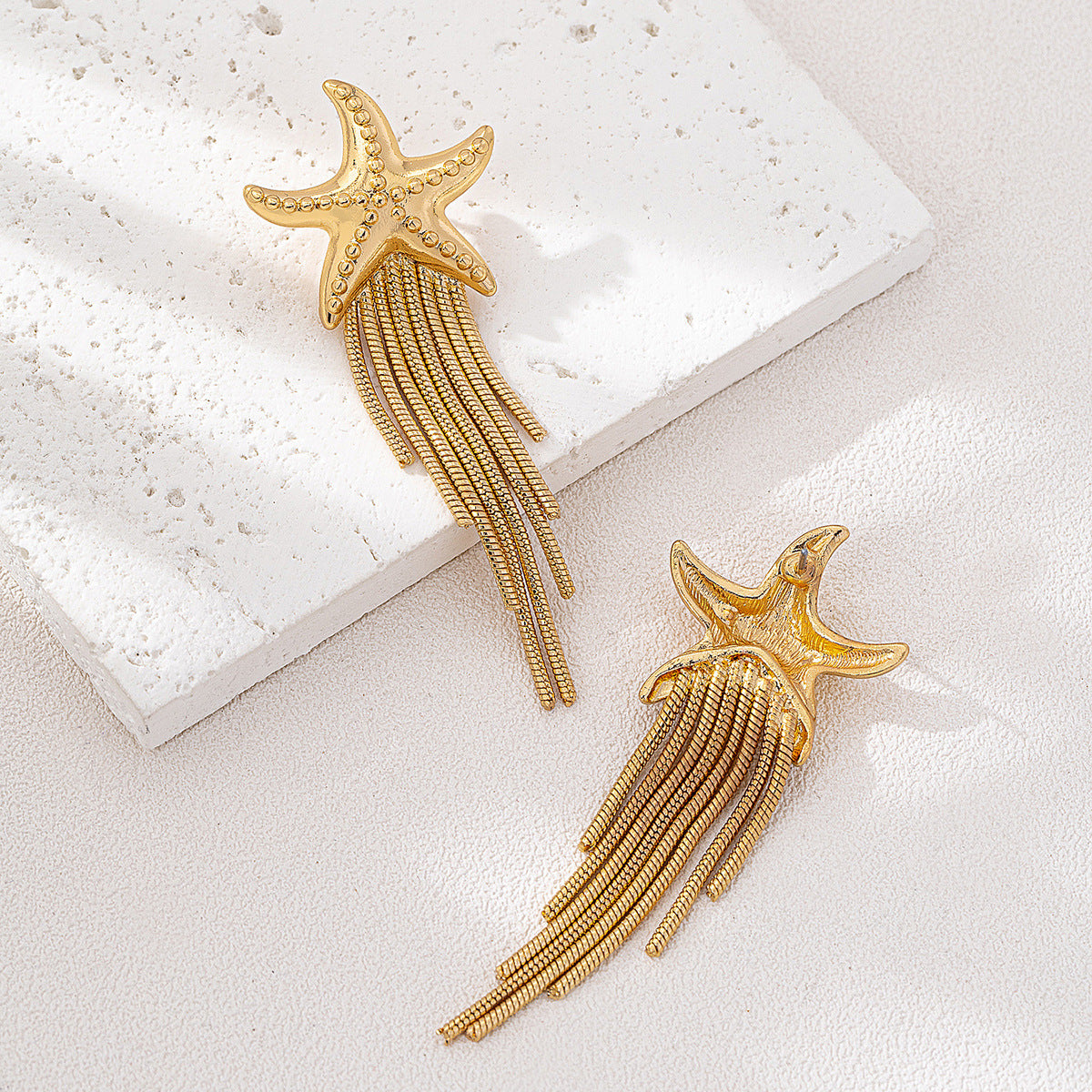Ocean Style Starfish Tassel Earrings