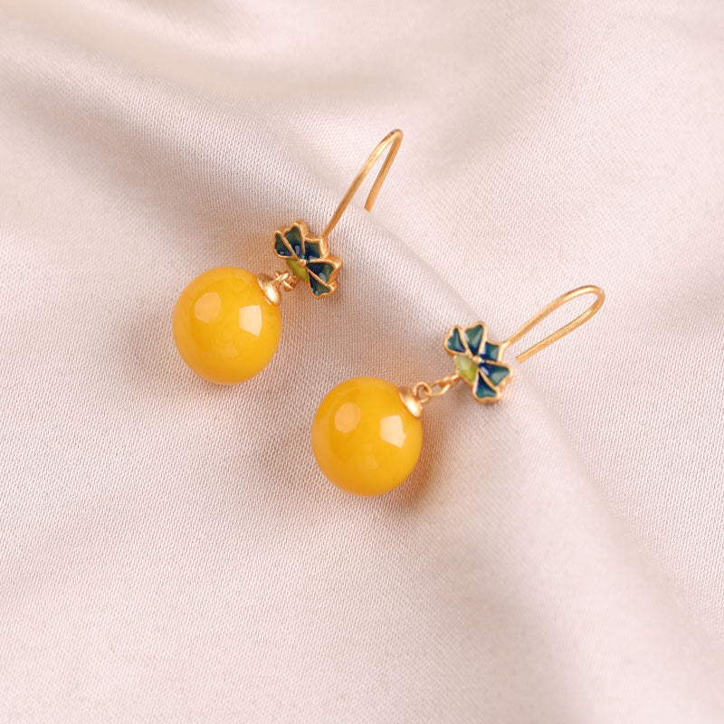 Yellow Water Drop Earrings