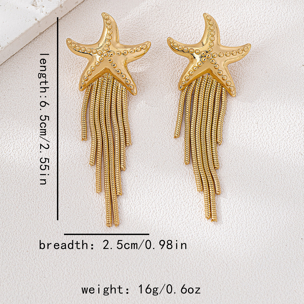 Ocean Style Starfish Tassel Earrings