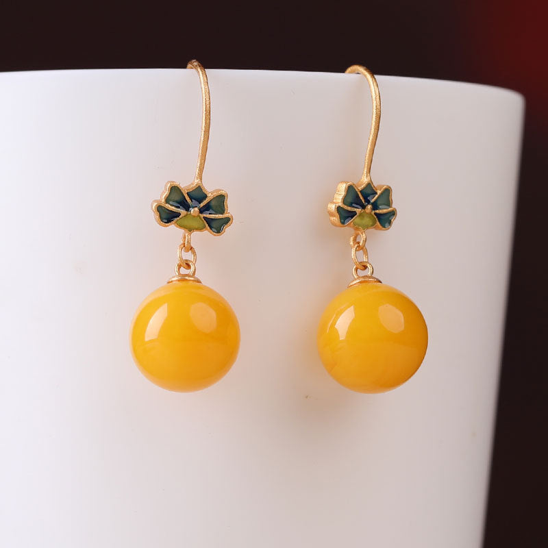 Yellow Water Drop Earrings
