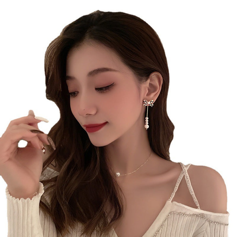 Pearl Bow Earrings