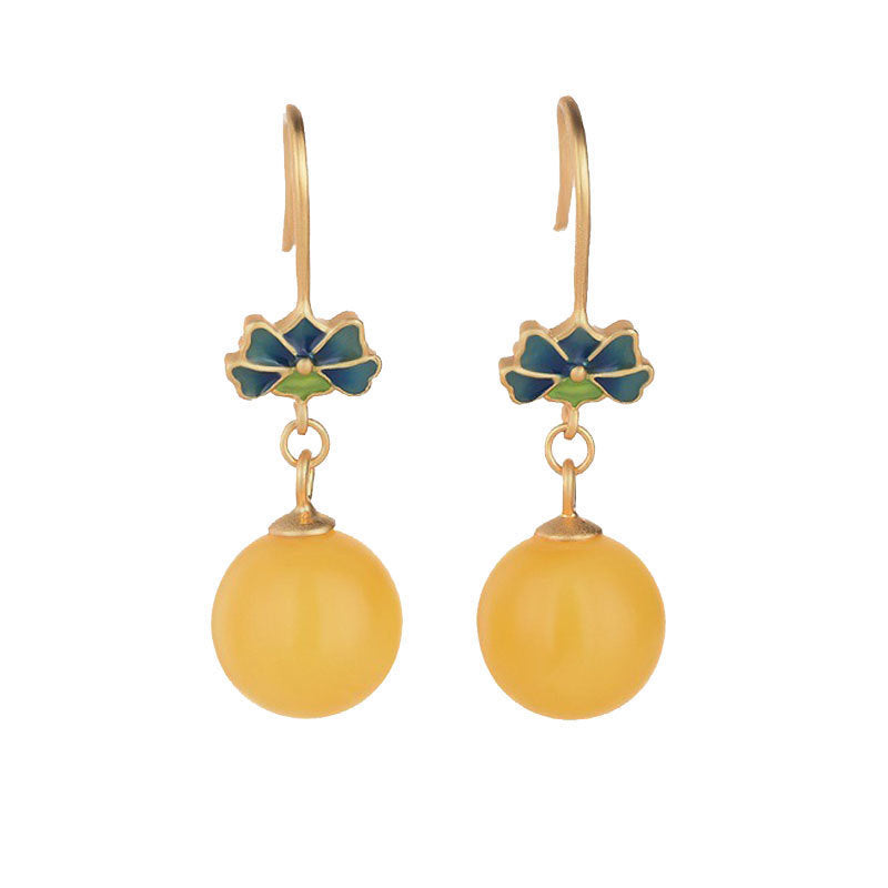 Yellow Water Drop Earrings